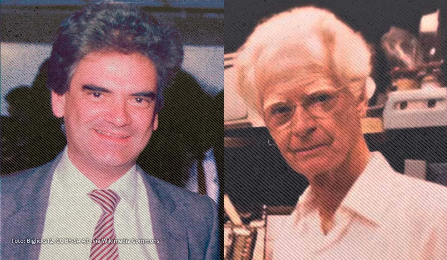 Foto compuesta de Rubén Ardila y B.F. Skinner, referentes en la psicología científica. Imagen de Biglicks12, CC BY-SA 4.0, vía Wikimedia Commons.